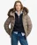 Fuji Gewatteerde Jas Met Capuchon En Imitatiebont Brown