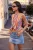 TRENDYOLMİLLA Dames Meerkleurig Gestreept Lang Peplum Blouses