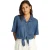 Tommy Jeans Cropped chambray-shirt met geknoopte zoom voor dames (Medium Blauw)