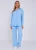 Hemelsblauw gestructureerd oversized shirt met lange mouwen