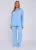 Hemelsblauw gestructureerd oversized shirt met lange mouwen