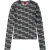 Hugo Dames-T-shirt met opdruk, slim fit en lange mouwen (Bruin)