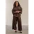 Yest Curve Plus Size gebreide trui met glitters – bruin