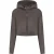Malelions Women Cropped Zip Hoodie | Brown