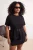 Trendyol Curve Dames Zwart Effen Kort Regular fit Grote maten Blouses