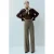 Mango straight high waist broek met pied de poule print bruin
