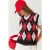 V-hals Geribbelde Brei Sweater Vest met Baklava Patroon
