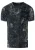 Gewassen biker T-shirt met voor- en achterkant bedrukt
