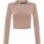 I Saw It First Dames-top met kraag en lange mouwen (Mokka)