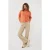 EsQualo Trousers Jeans Wide Leg Garment Dye Sand