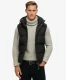 Superdry Mannen Everest Pufferbodywarmer met Capuchon Donkergrijs