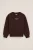 WE Fashion – Meisjes oversized sweater met print – Oversized – Donkerbruin – Katoen –