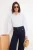 TRENDYOLMİLLA Dames Wit Effen Lang Regular fit Overhemden