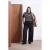 Trendyol Curve Dames Zwart Gestreept Kort Regular fit Grote maten Blouses