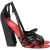 Burberry Hove Chunky Heel Tanga Sandalen in Zwart Koeienleer