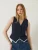 Bianco Lucci Gilet  indigo / wit