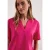 Street One Dames Blouse met gespleten hals van linnenmix in Pink