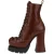 Moschino High Ankle Boots In Shiny Calfskin Brown
