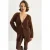 Gestructureerde V-hals Midi Cardigan met Striksluiting