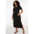 Trendyol Curve Dames Zwart Effen Midi Kort Casual Recht Grote maten Jurk
