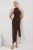 TRENDYOLMİLLA Dames Bruin Effen Maxi Mouwloos Avond / Dagelijks Bodycon Jurken