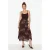 Hoge Taille Paisley Print Midi Rok met Ceintuur