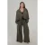 Curviss Plus Size suèdelook wide leg broek – donkergroen