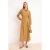Bruine platte maxi-jurk voor dames, lange casual/dagelijkse A-lijn jurk met hijab