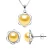 Versiering ketting en oorbellen PETAL Freshwater Pearl 8-9mm Golden 925