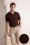 TRENDYOL MAN Heren Bruin Effen Kort Regular fit Poloshirts