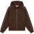 Malelions Women Contrast Zip Hoodie | Dark Brown