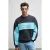 Sweatshirt met colour blocking en panelen, ronde hals