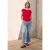 Street One Studio Dames Basic shirt met rimpels in Rood