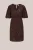 WE Fashion – Dames jersey jurk met pailletten – Regular fit – Donkerbruin –