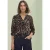 Blouse met lange mouwen, splitnek en luipaardprint