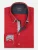 7Camicie Zakelijk overhemd ‘Marco Polo Iconic Satin Man Shirt White’  rood