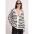 Gestreepte Knop Cardigan met Oversized Ribs