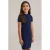WE Fashion t-shirtjurk rib gebreid marineblauw
