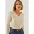 Geverfde Geribbelde Sweater met Sjaalkraag