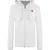 Love Moschino Small Red Heart Logo Zip White Hoodie