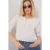 Getextureerde Bootneck Crop Blouse met Pompom Detail