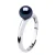 Rush Ring Verstelbare zoetwaterparels Round 6-7 mm Black 925