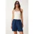 Hoge Taille Wijde Been Katoenen Shorts
