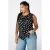 MS Mode fitted blousetop met stippen Plus Size – zwart