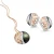 Orphelia ‘Unari’ Dames 925 Sterling Zilveren Set: Ketting-Hanger + Oorbellen – Zilver/Rosé SET-7112