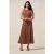Oltre Fluid Long Dress With Draping Brown