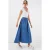 Hoge taille A-lijn denim maxi rok