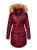 Navahoo Dames Winterjas Papaya – Getailleerd, Warm & Met Afneembare Bontkraag