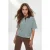 TRENDYOLMİLLA Dames Donkerblauw Gestreept Kort Oversized T-shirts