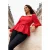Trendyol Curve Meisjes Rood Effen Lang Regular fit Grote maten Blouses